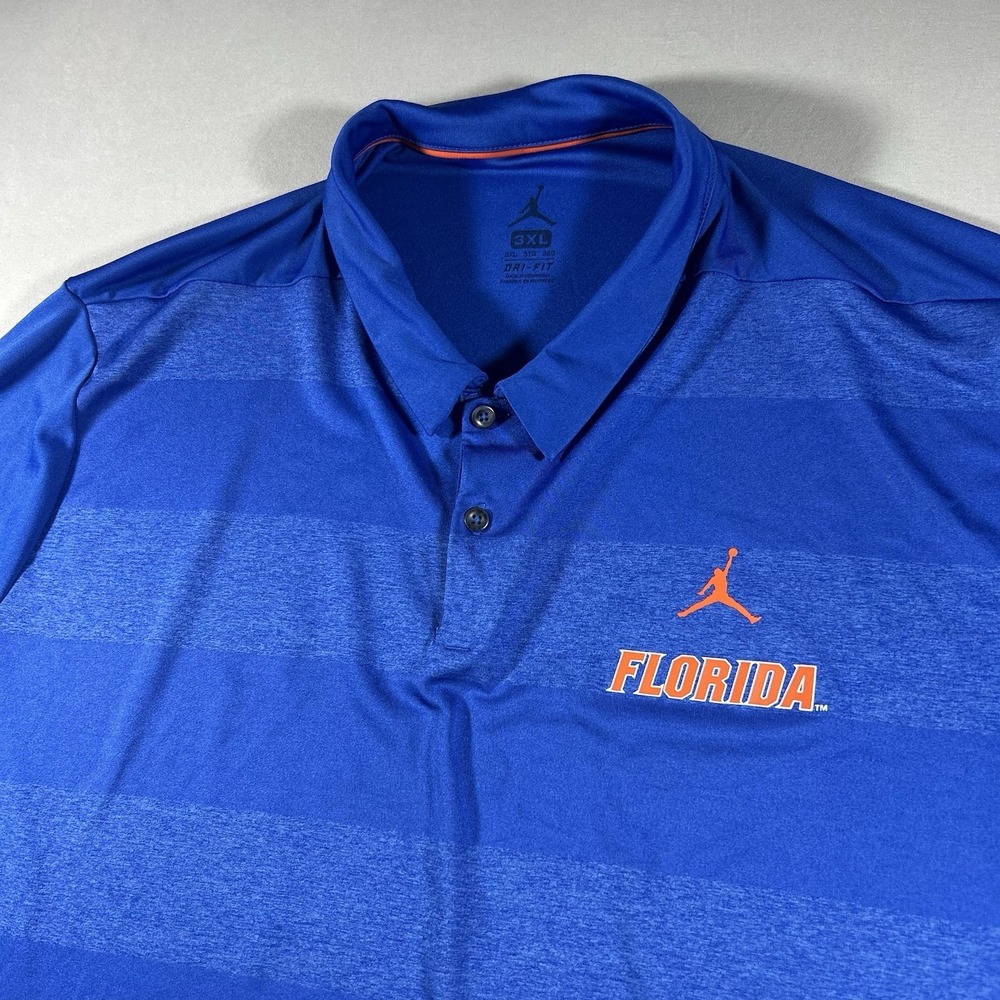 Jordan Brand Florida Gators Polo Shirt Men's 3XL Blue Dri-Fit Jumpman Golf NCAA